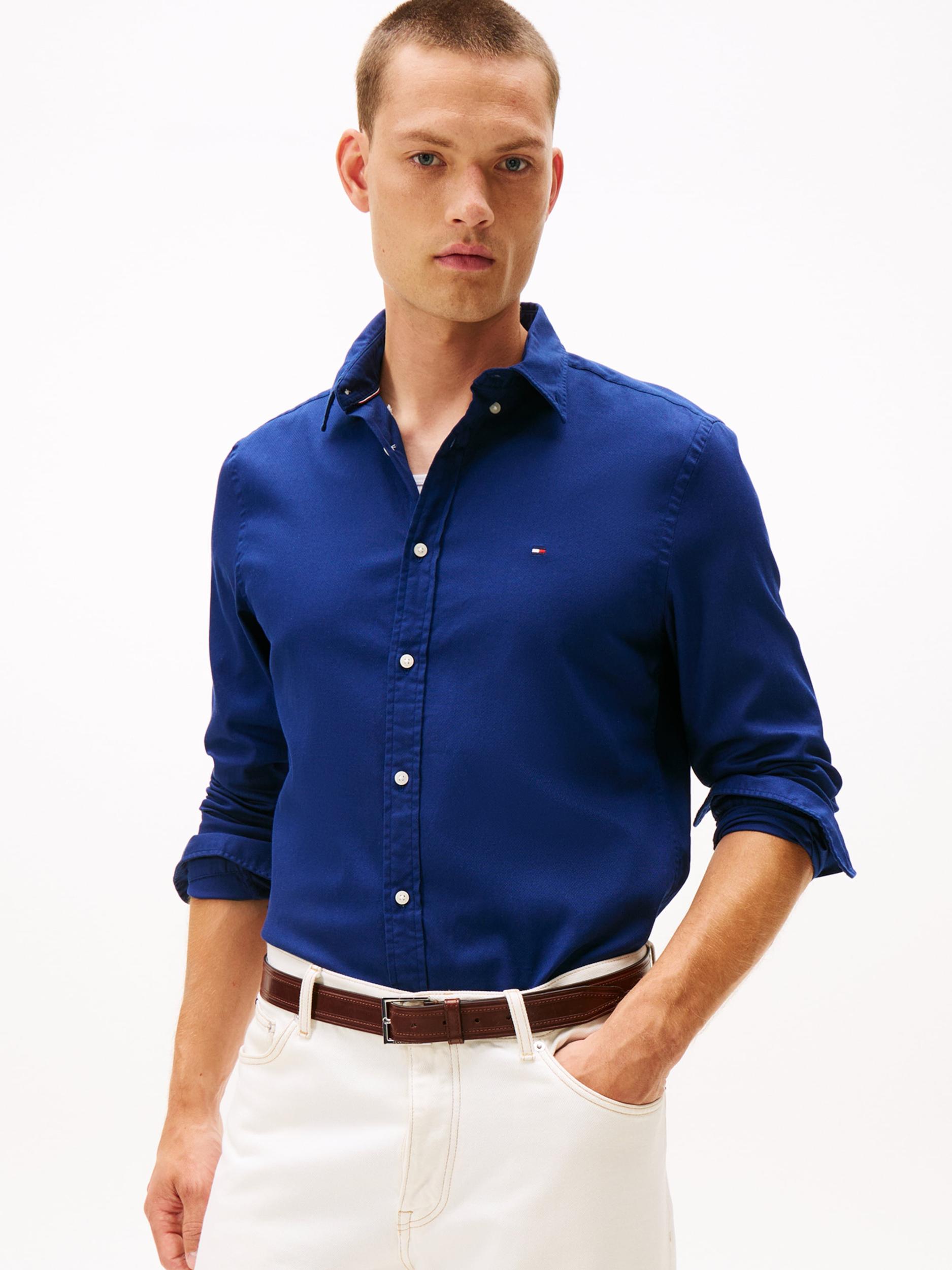 TOMMY HILFIGER Košeľa tmavomodrá / červená / biela