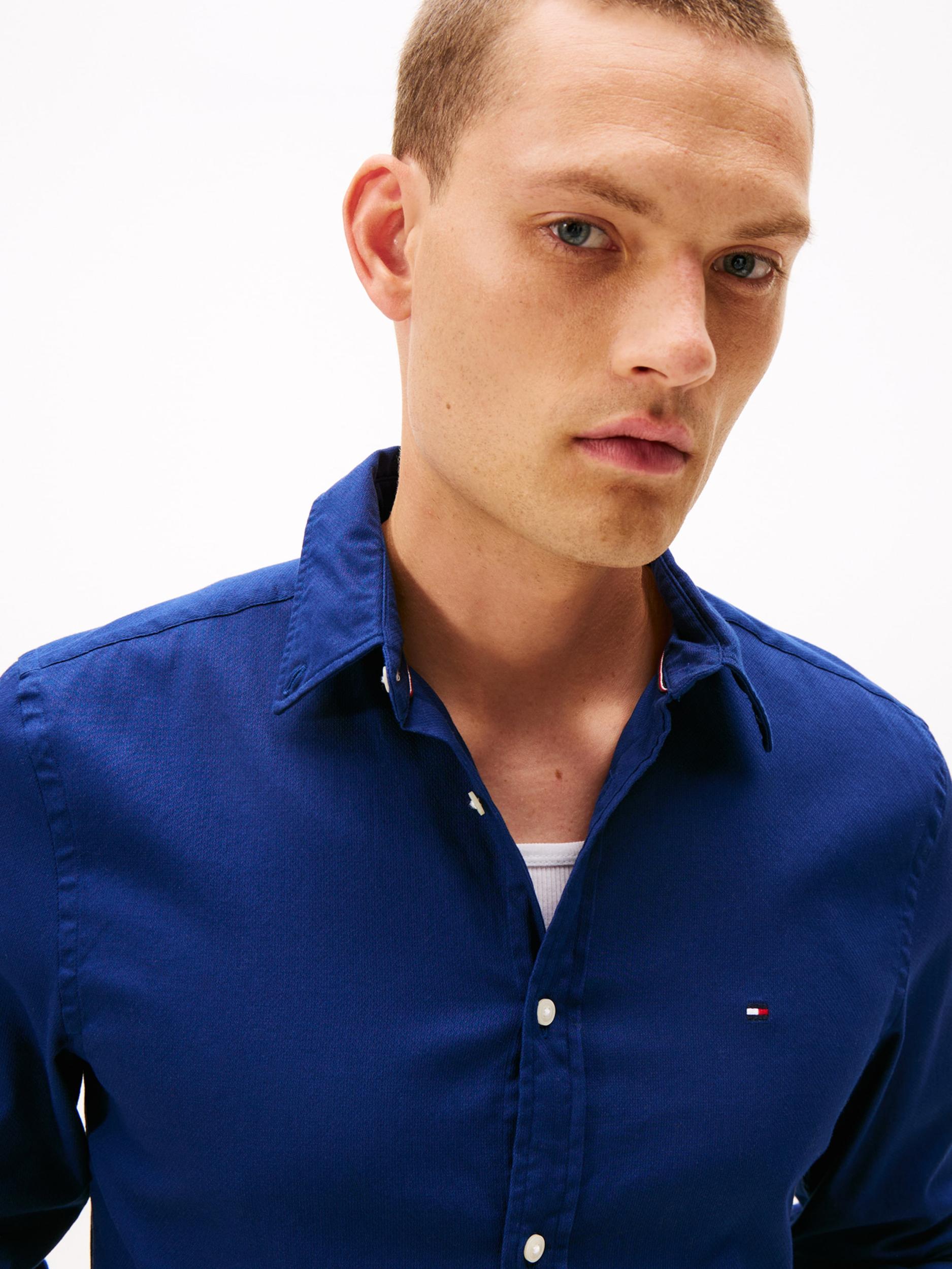 TOMMY HILFIGER Košeľa tmavomodrá / červená / biela