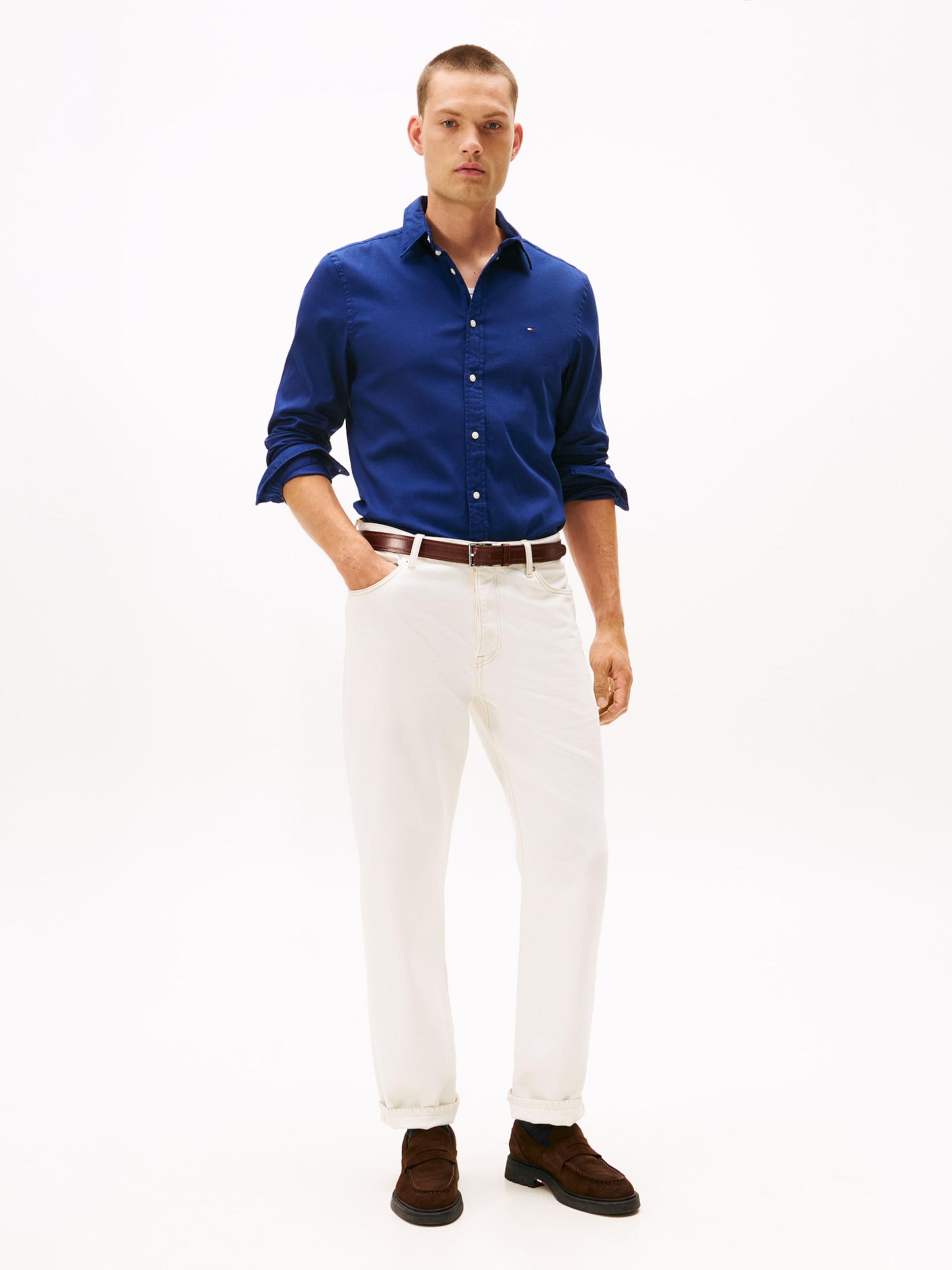 TOMMY HILFIGER Košeľa tmavomodrá / červená / biela