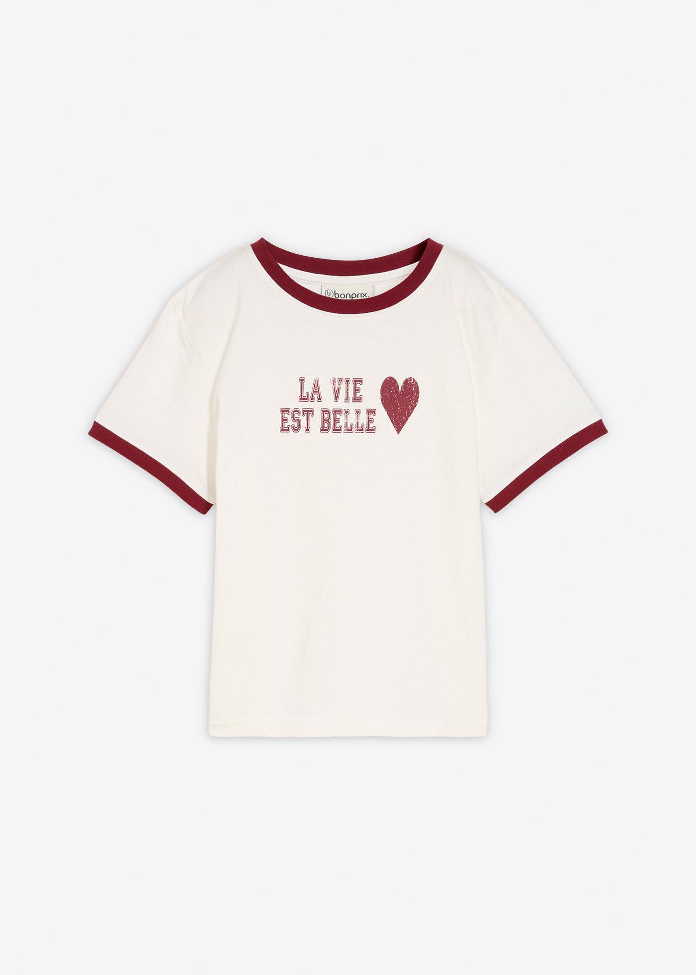 bonprix Tričko z čistej bio bavlny, farba biela