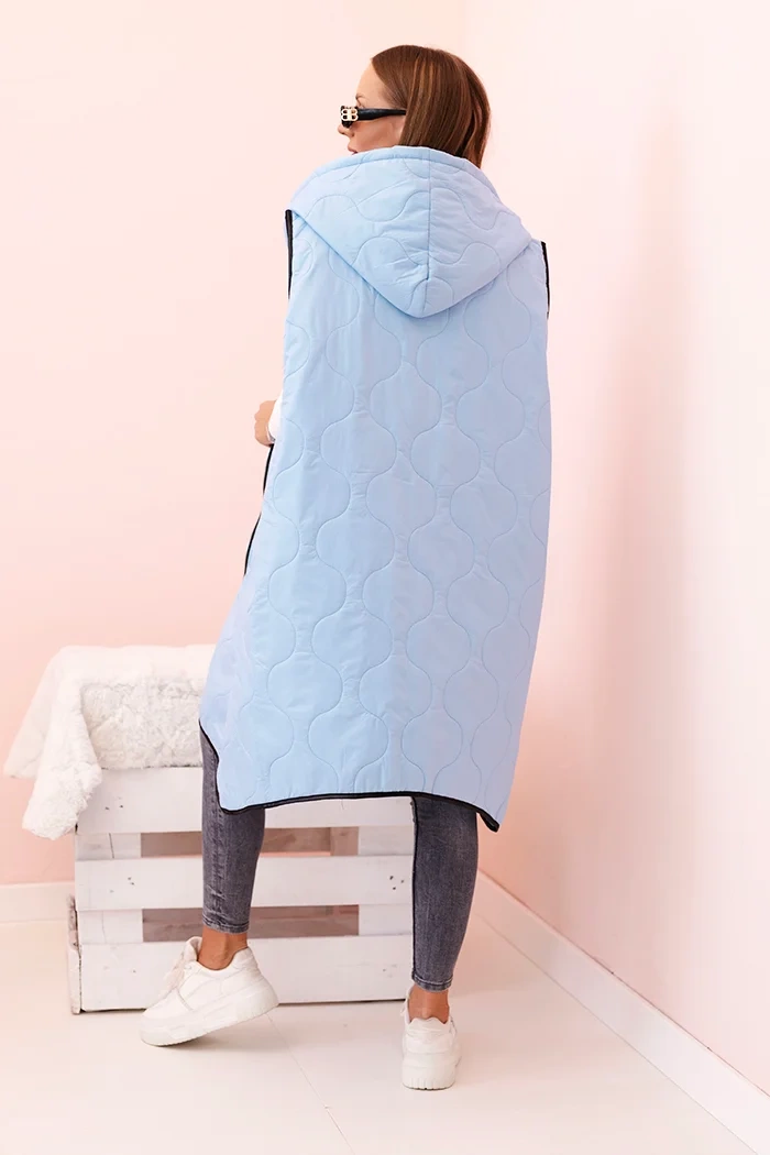 Kesi Dámske Plus veľkosť prešívaná vesta s kapucňou na zips Janina