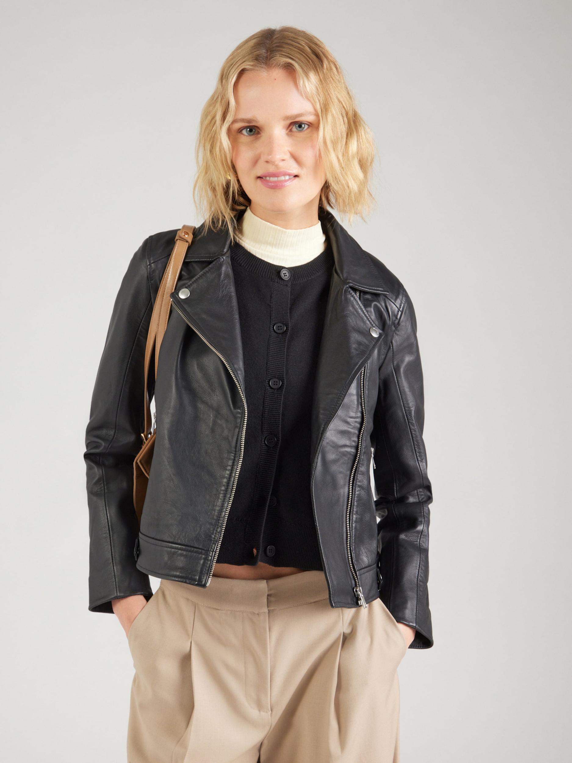 SELECTED Prechodná bunda 'Katie' čierna / strieborná