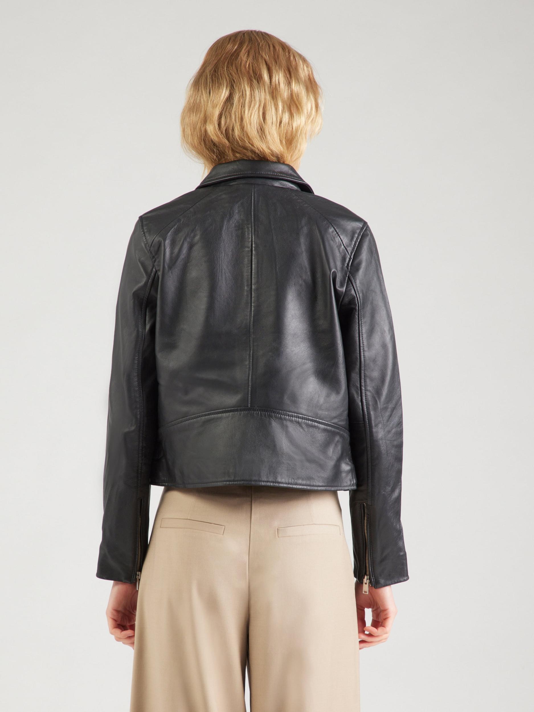 SELECTED Prechodná bunda 'Katie' čierna / strieborná