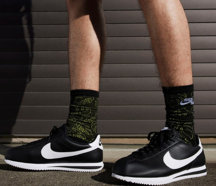 Nike Cortez Leather Mens Shoes BLACK