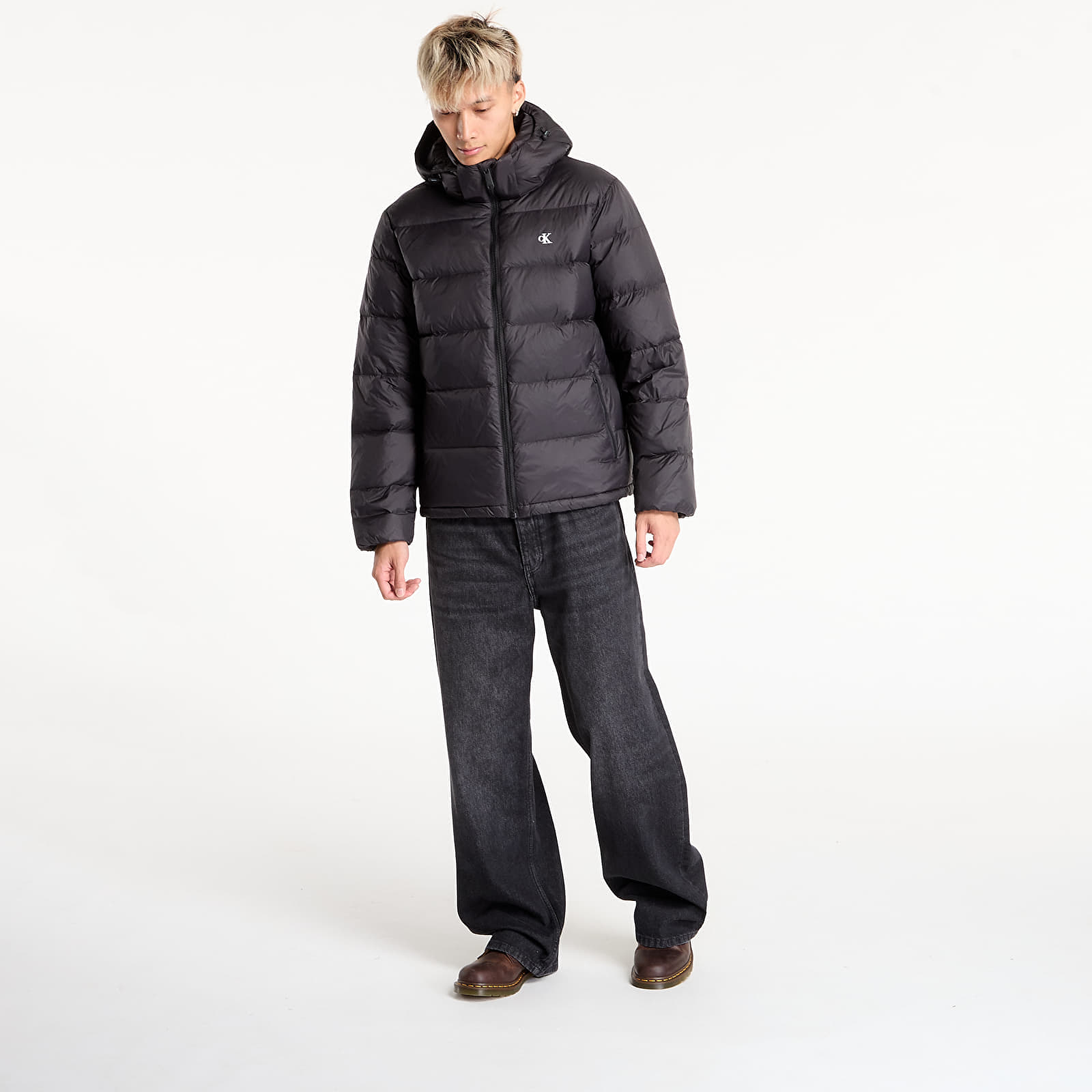 Páperka Calvin Klein Jeans Ls Nylon Zip Off Hooded Jacket Black M