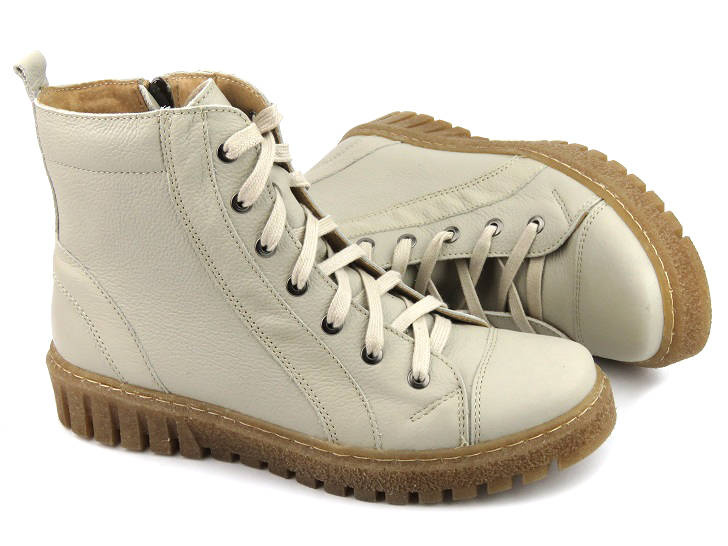 Dámské kozačky a kozačky polské značky HELIOS Komfort 575, ecru