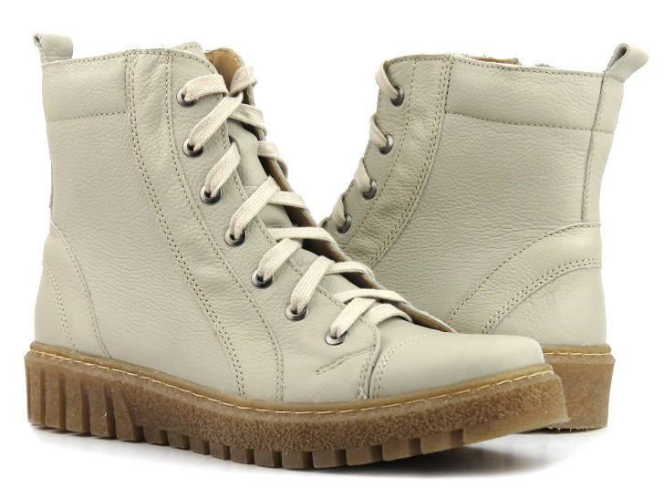 Dámské kozačky a kozačky polské značky HELIOS Komfort 575, ecru