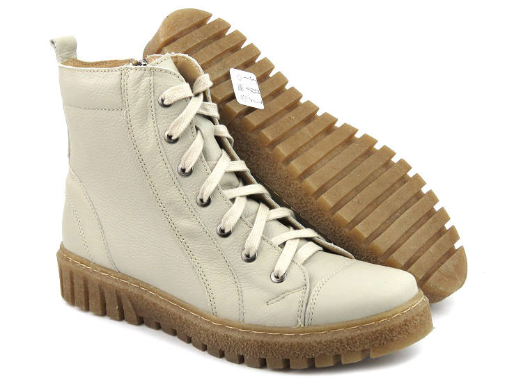 Dámské kozačky a kozačky polské značky HELIOS Komfort 575, ecru