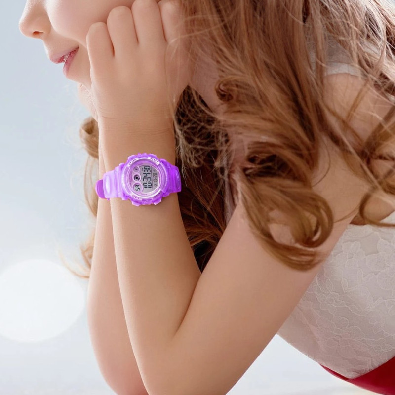 SKMEI 1451 Detské športové hodinky Little lady Fialové