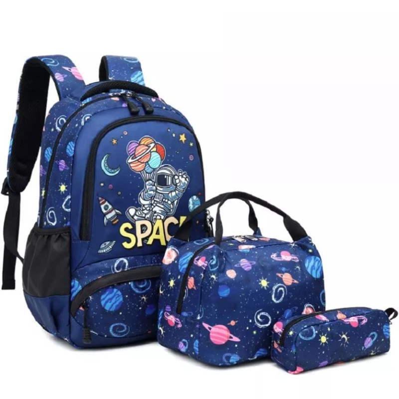 Meisohua Meiso chlapčenský školský batoh set 3v1 Kozmo Space 16L