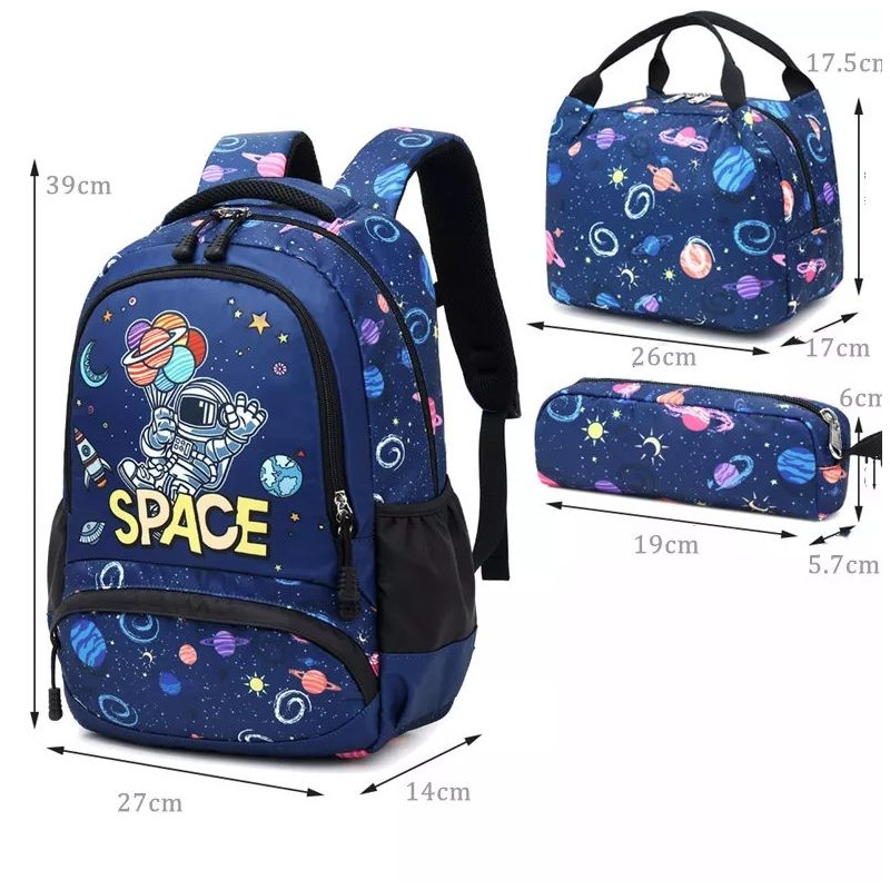 Meisohua Meiso chlapčenský školský batoh set 3v1 Kozmo Space 16L
