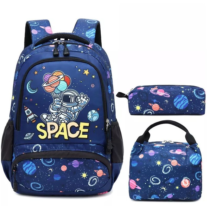 Meisohua Meiso chlapčenský školský batoh set 3v1 Kozmo Space 16L