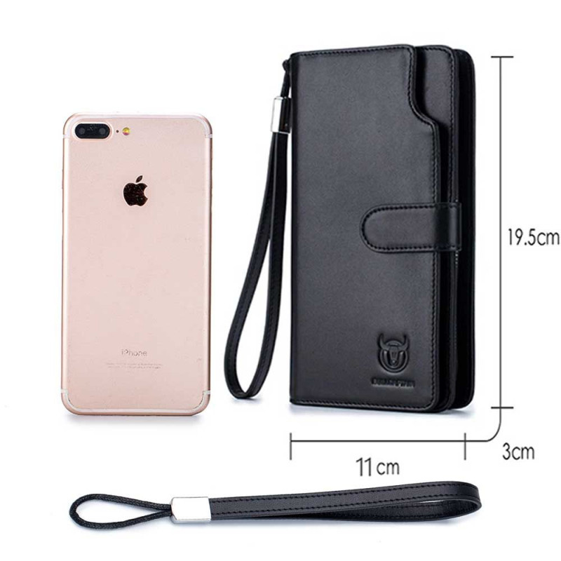 Bullcaptain kožená dlhá peňaženka Maurus Čierna