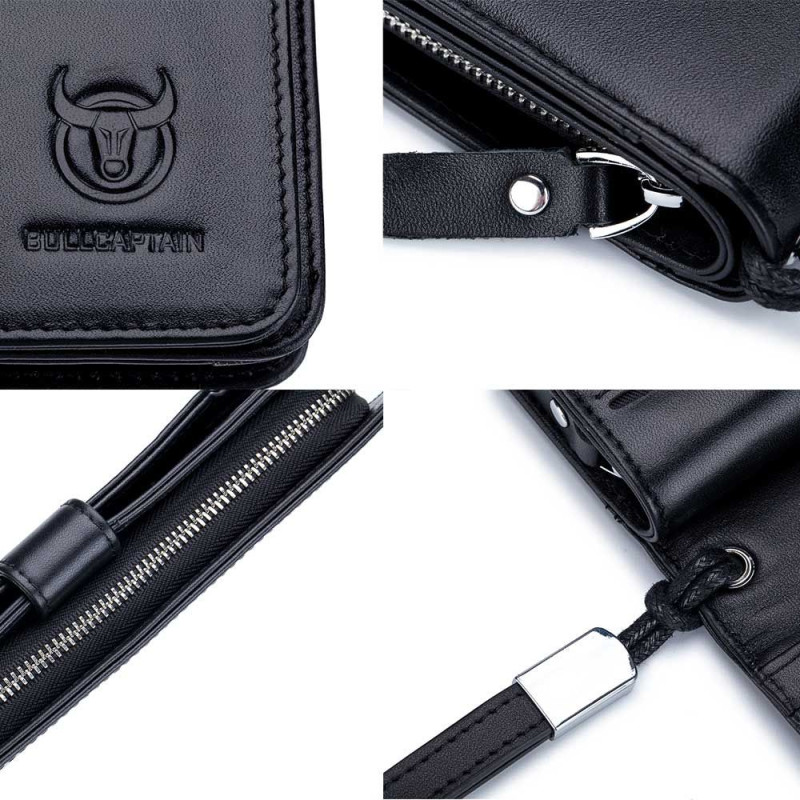 Bullcaptain kožená dlhá peňaženka Maurus Čierna