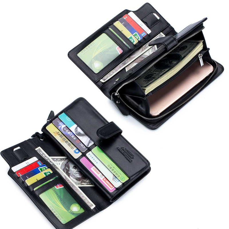 Bullcaptain kožená dlhá peňaženka Maurus Čierna