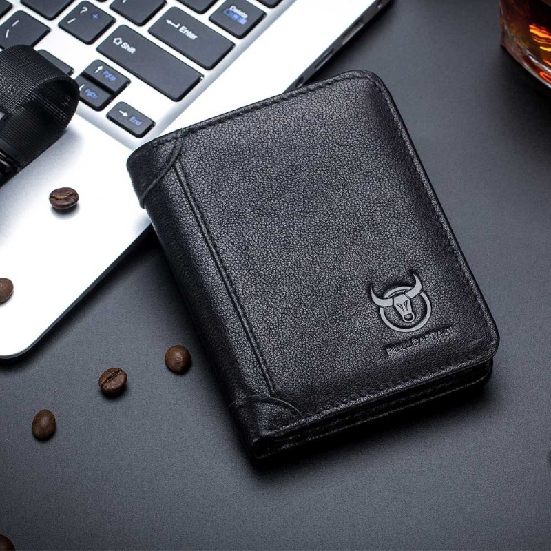 Bullcaptain elegantná kožená peňaženka Gerold Čierna