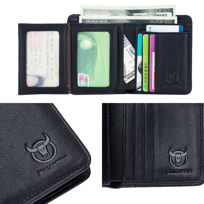 Bullcaptain elegantná kožená peňaženka Gerold Čierna