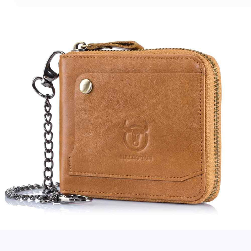 Bullcaptain kožená peňaženka s retiazkou Gwen Camel