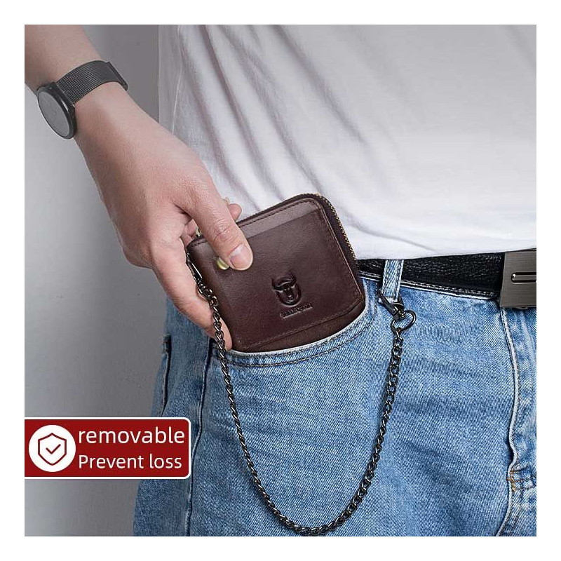 Bullcaptain kožená peňaženka s retiazkou Gwen Camel