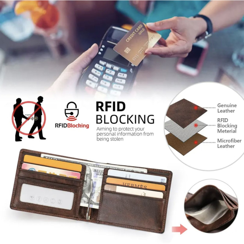 Contacts pánska kožená peňaženka dolárovka Agathon