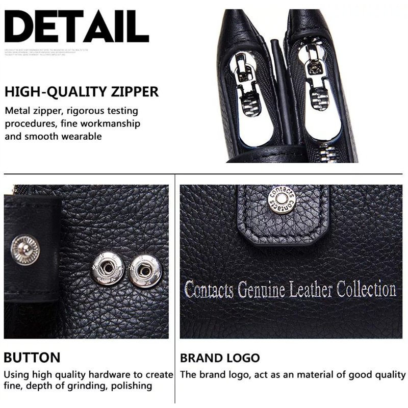 Contacts malá kožená peňaženka Karaman Čierna