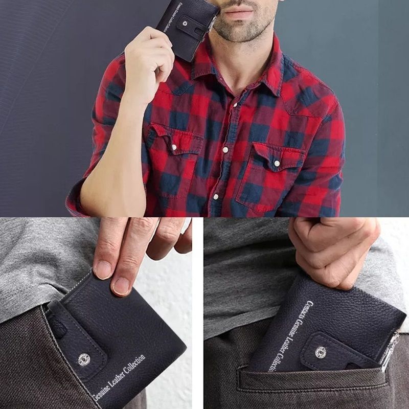 Contacts malá kožená peňaženka Karaman Čierna