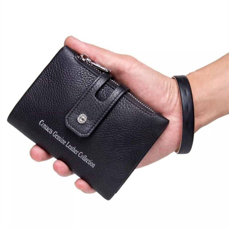 Contacts malá kožená peňaženka Karaman Čierna