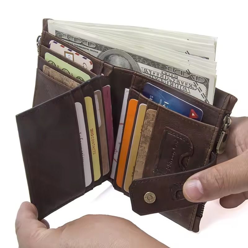 Contacts malá kožená peňaženka Karaman Čierna