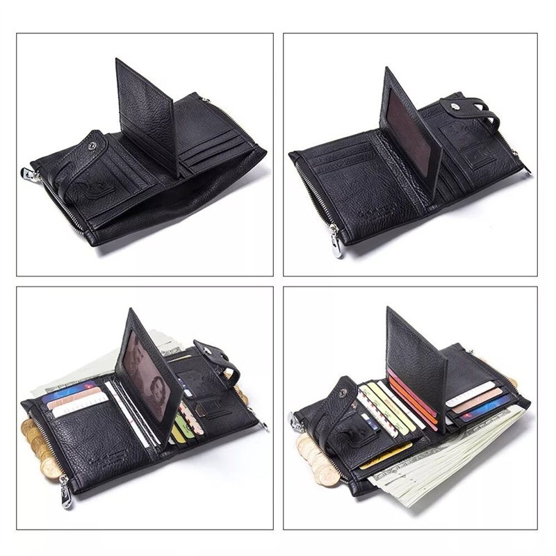 Contacts malá kožená peňaženka Karaman Čierna