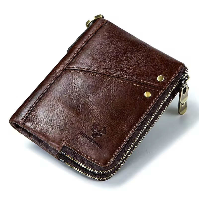 Humerpaul kožená peňaženka s retiazkou Quiot Hnedá