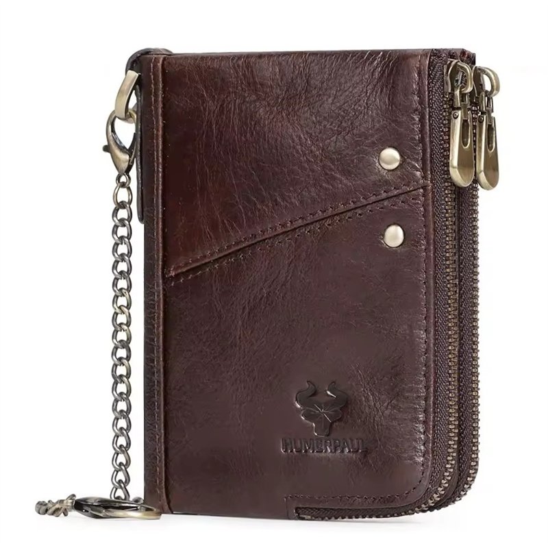 Humerpaul kožená peňaženka s retiazkou Quiot Hnedá