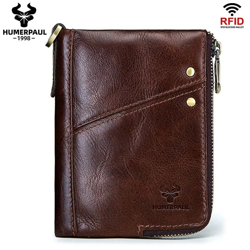 Humerpaul kožená peňaženka s retiazkou Quiot Hnedá