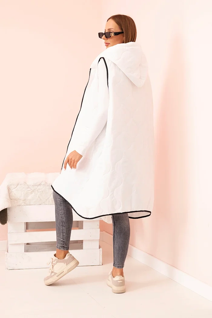 Kesi Dámske Plus veľkosť prešívaná vesta s kapucňou na zips Janina