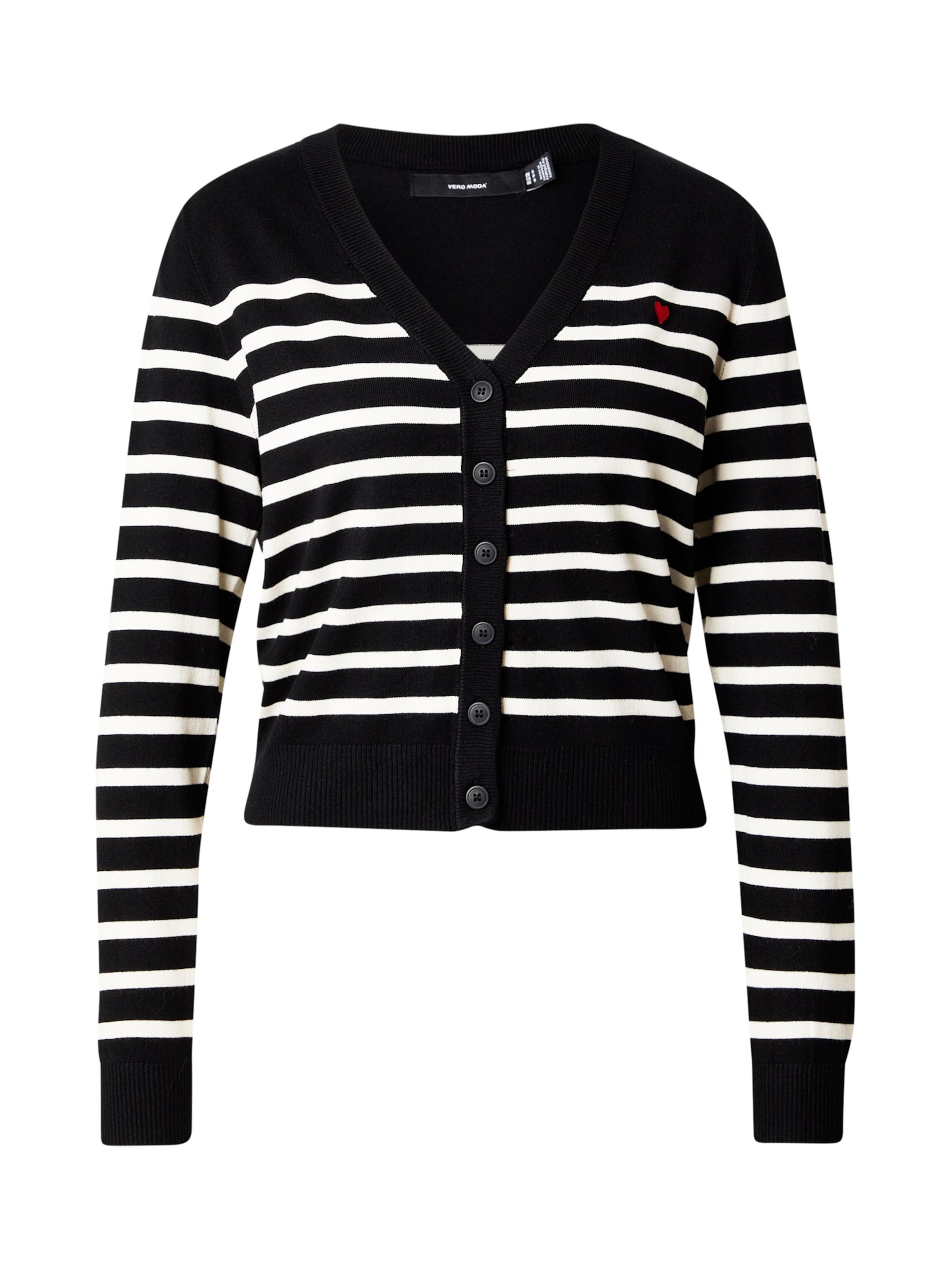 VERO MODA Kardigán 'VMDORY' čierna / biela