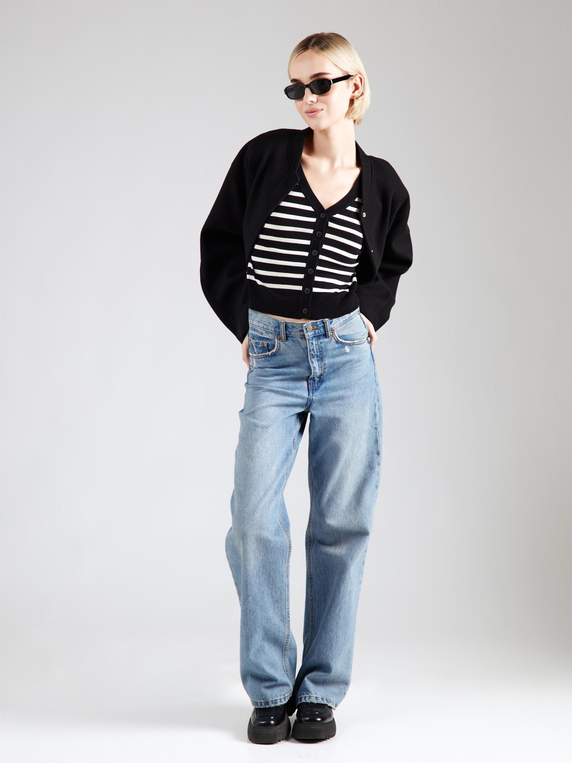 VERO MODA Kardigán 'VMDORY' čierna / biela