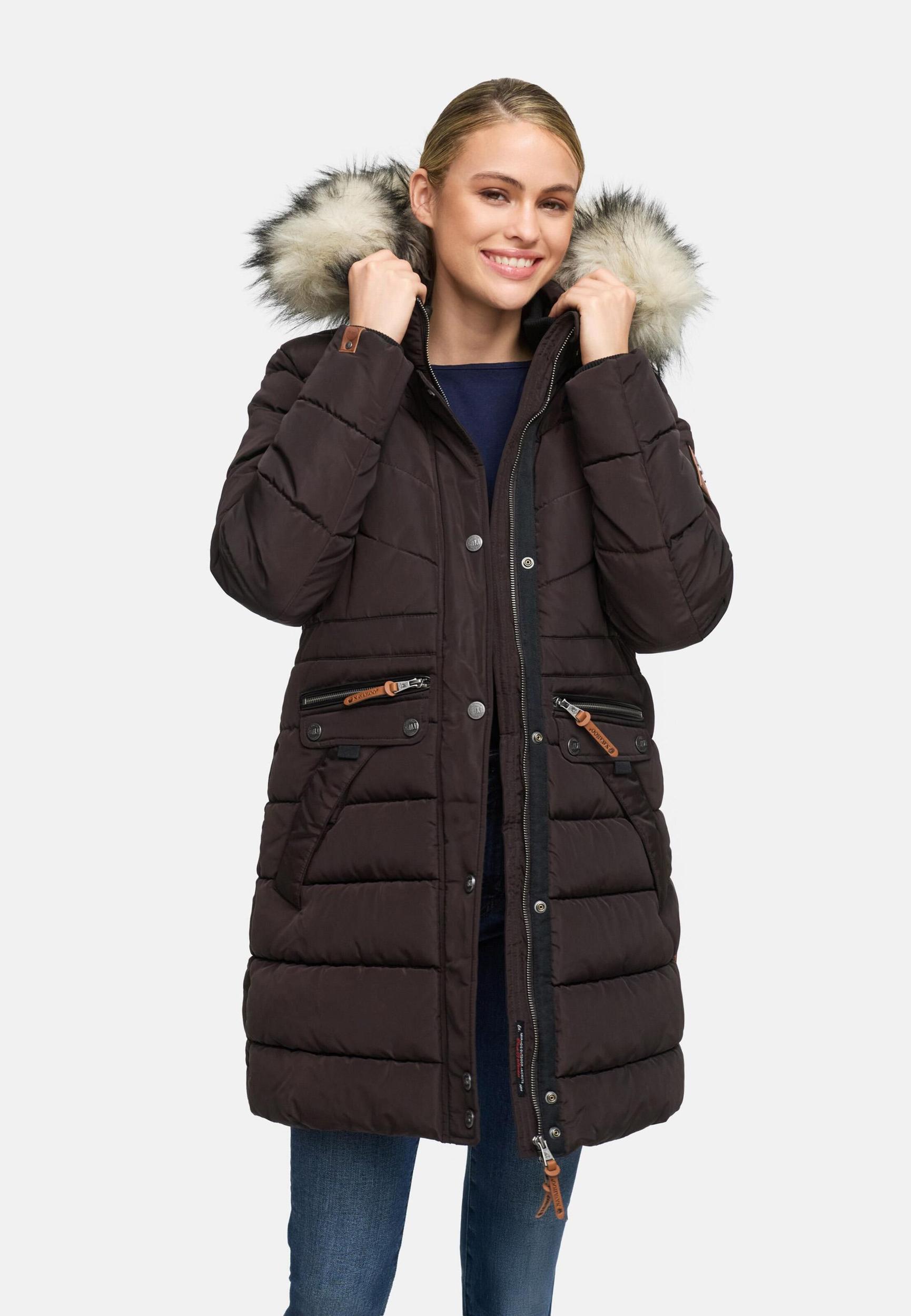 NAVAHOO Zimný kabát 'Paula' hnedá