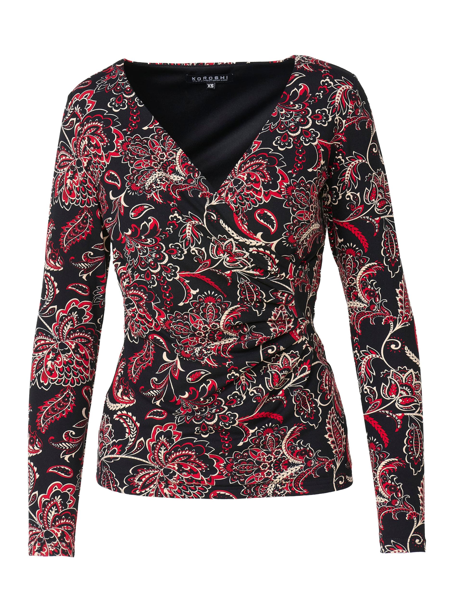 KOROSHI Tričko červená / čierna / biela