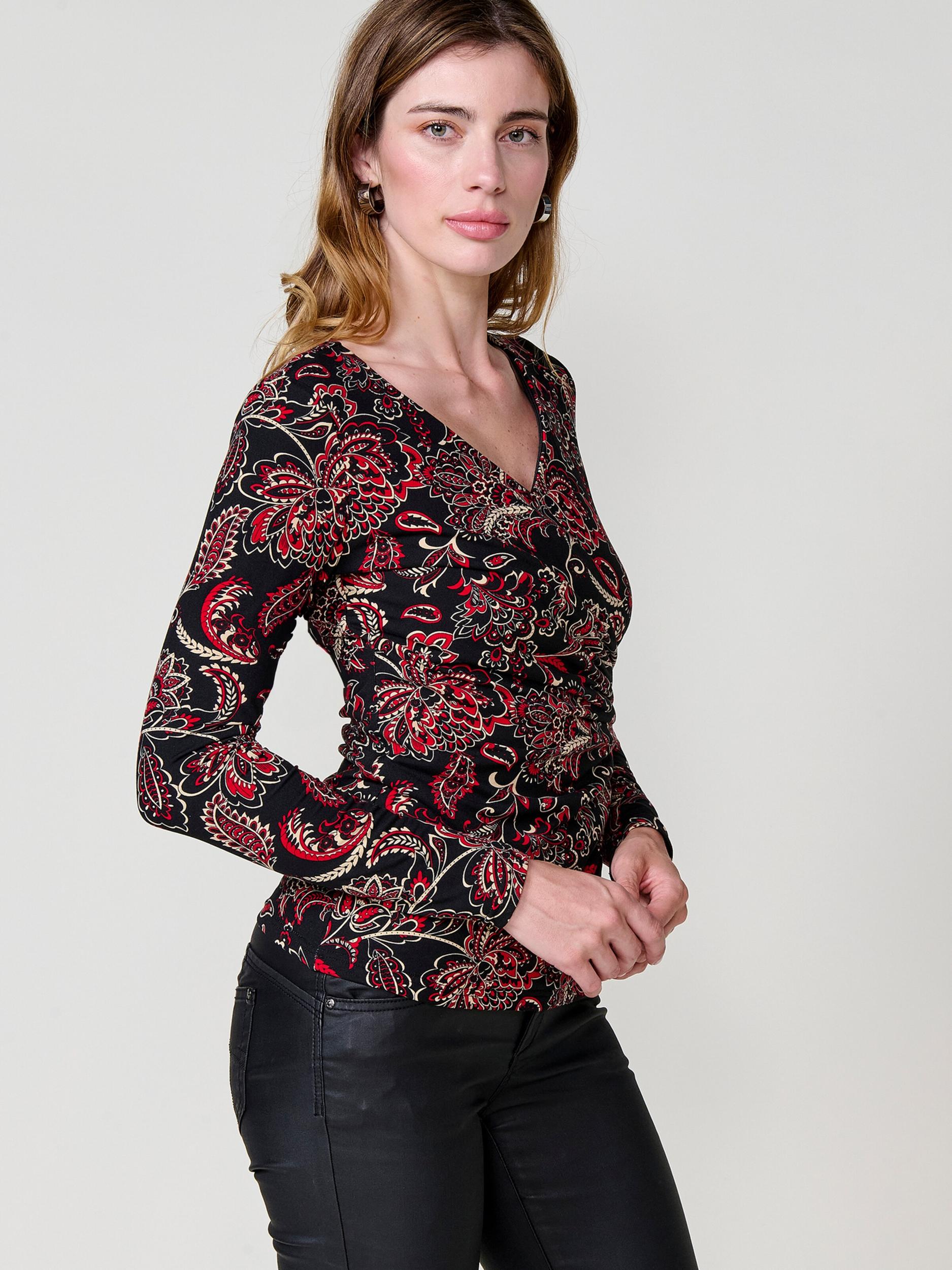 KOROSHI Tričko červená / čierna / biela