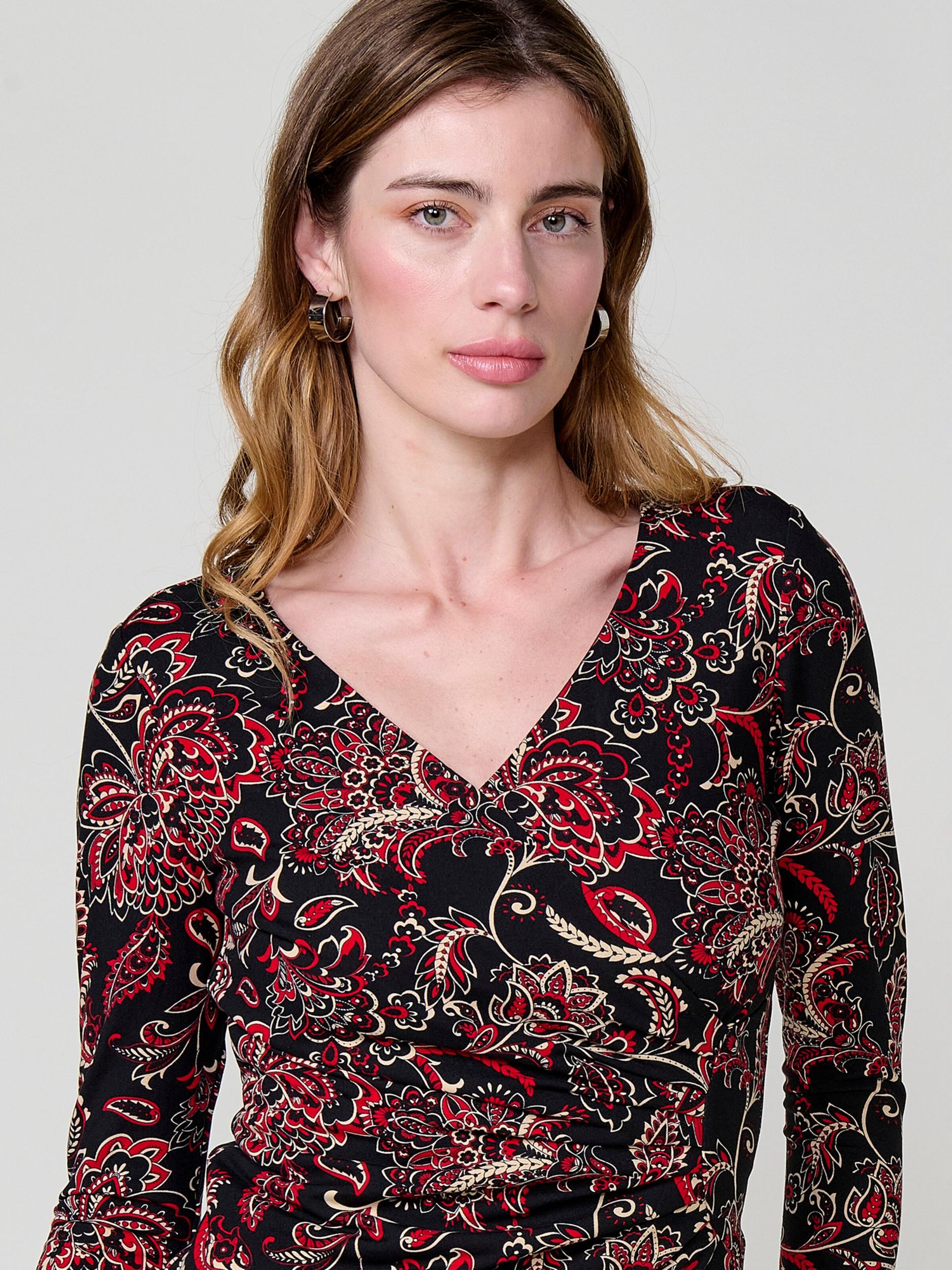 KOROSHI Tričko červená / čierna / biela