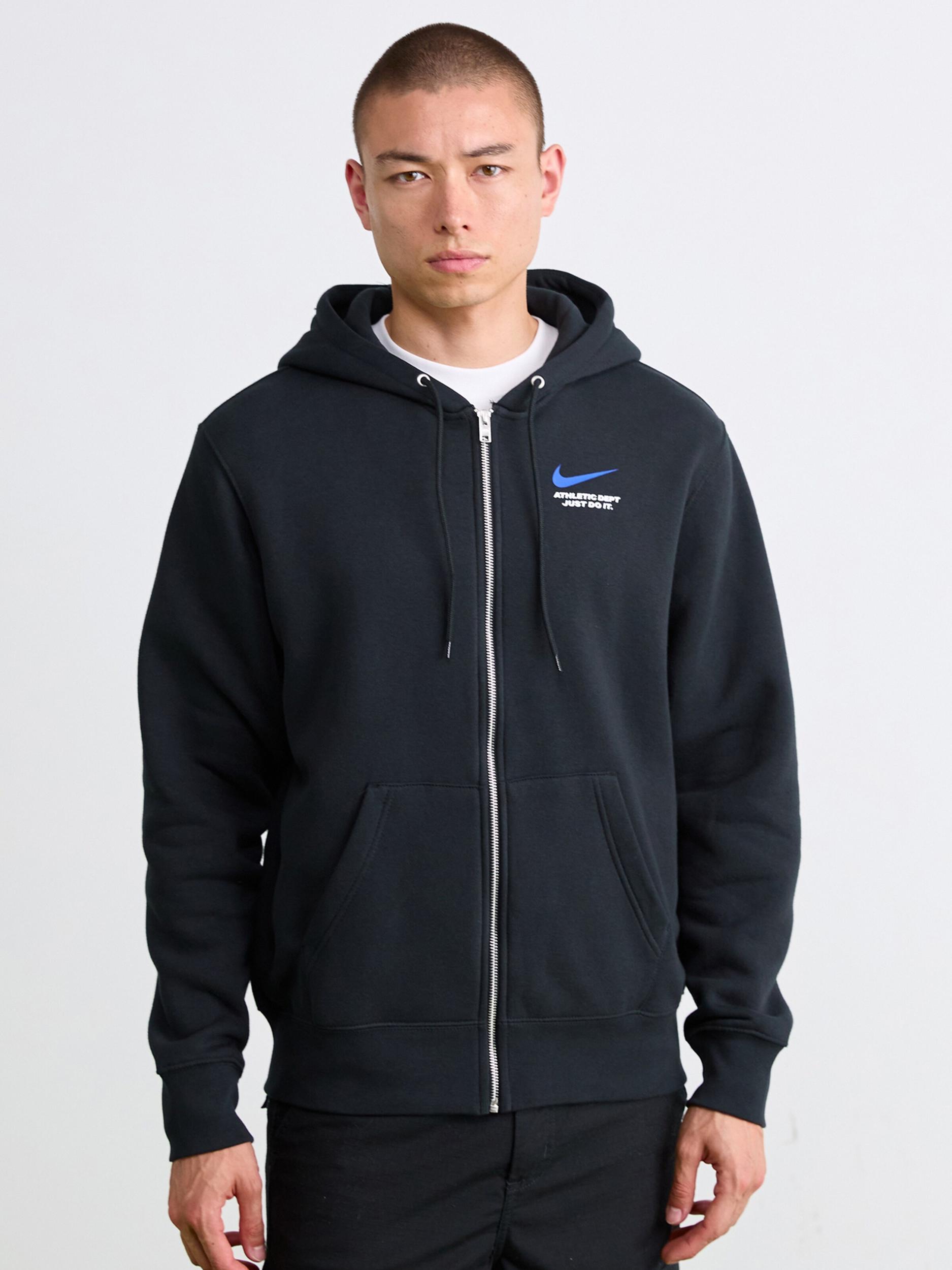 Nike Sportswear Tepláková bunda 'CLUB' modrá / čierna / biela