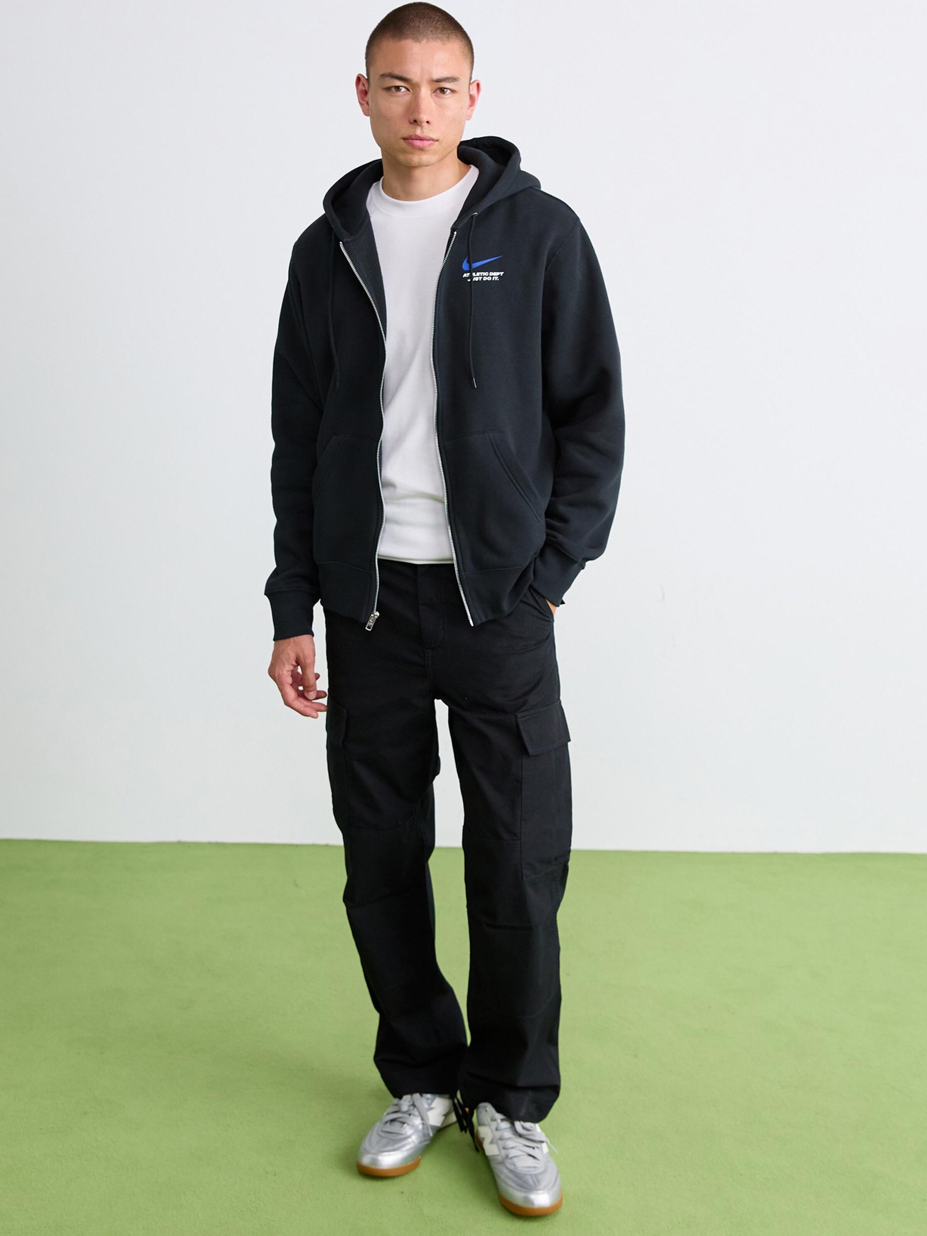 Nike Sportswear Tepláková bunda 'CLUB' modrá / čierna / biela