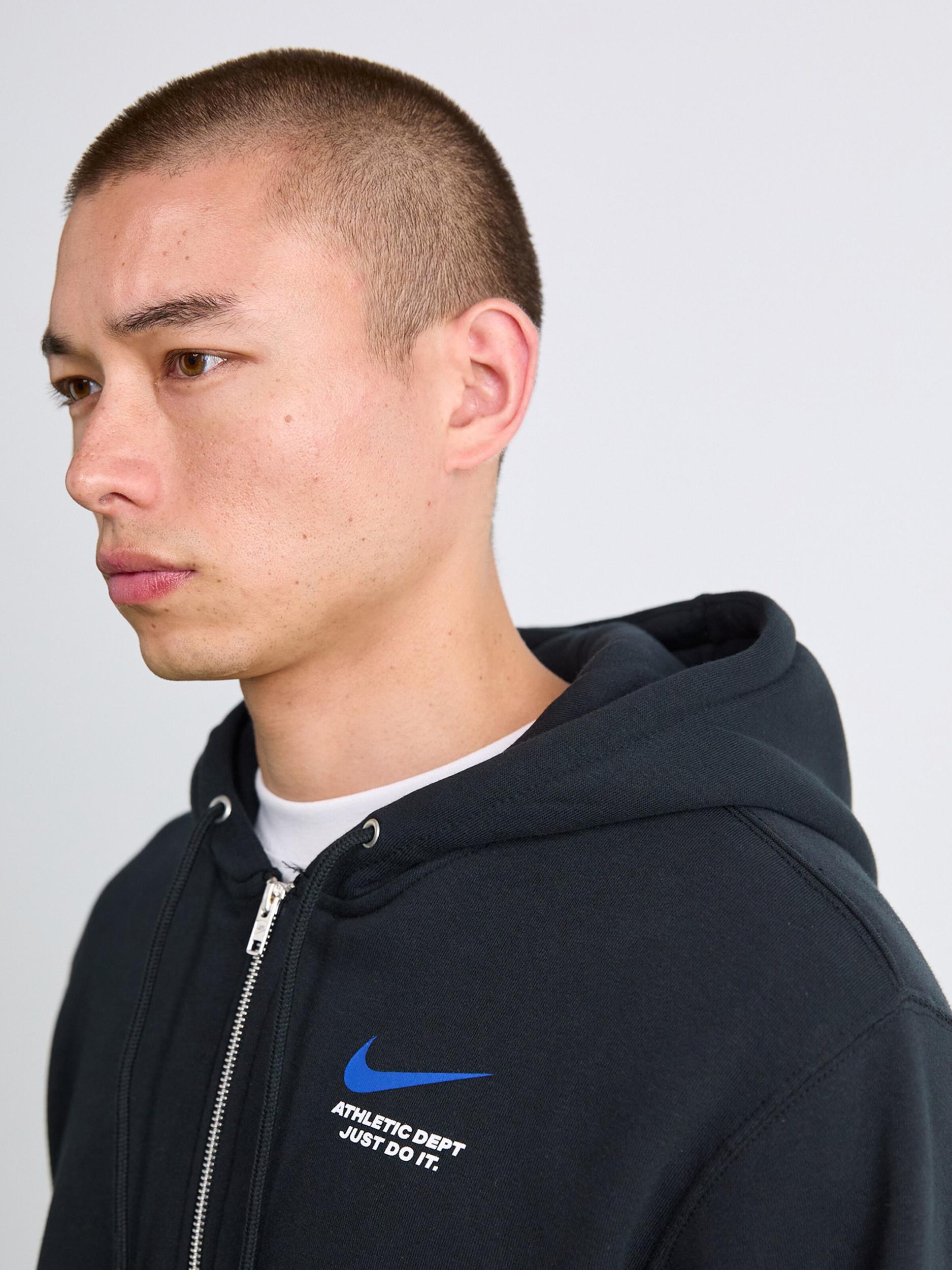 Nike Sportswear Tepláková bunda 'CLUB' modrá / čierna / biela