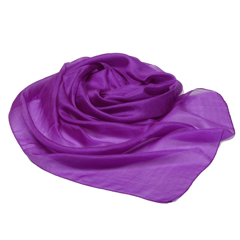 Pranita Hodvábny šál jednofarebný fialový II