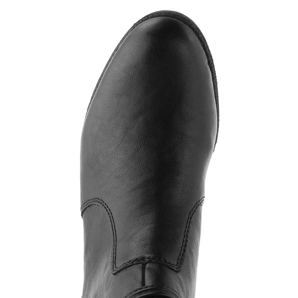 Rieker elegantná členková obuv na podpätku čierna 77667-00