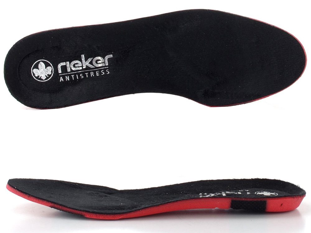 Rieker elegantná členková obuv na podpätku čierna 77667-00