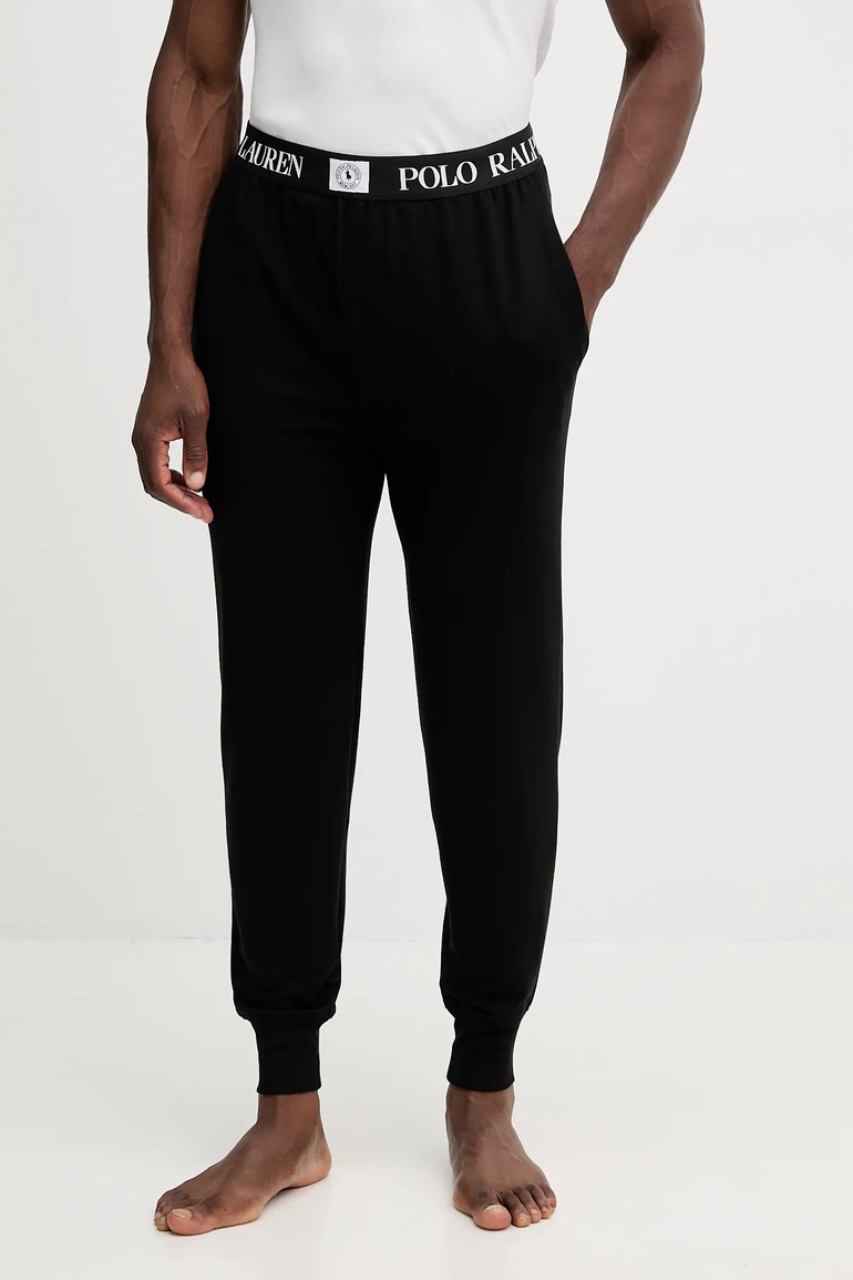 Pyžamové nohavice Polo Ralph Lauren čierna farba, jednofarebné, 714P01949