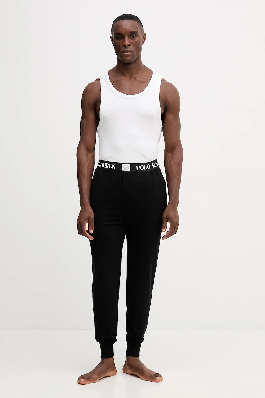 Pyžamové nohavice Polo Ralph Lauren čierna farba, jednofarebné, 714P01949
