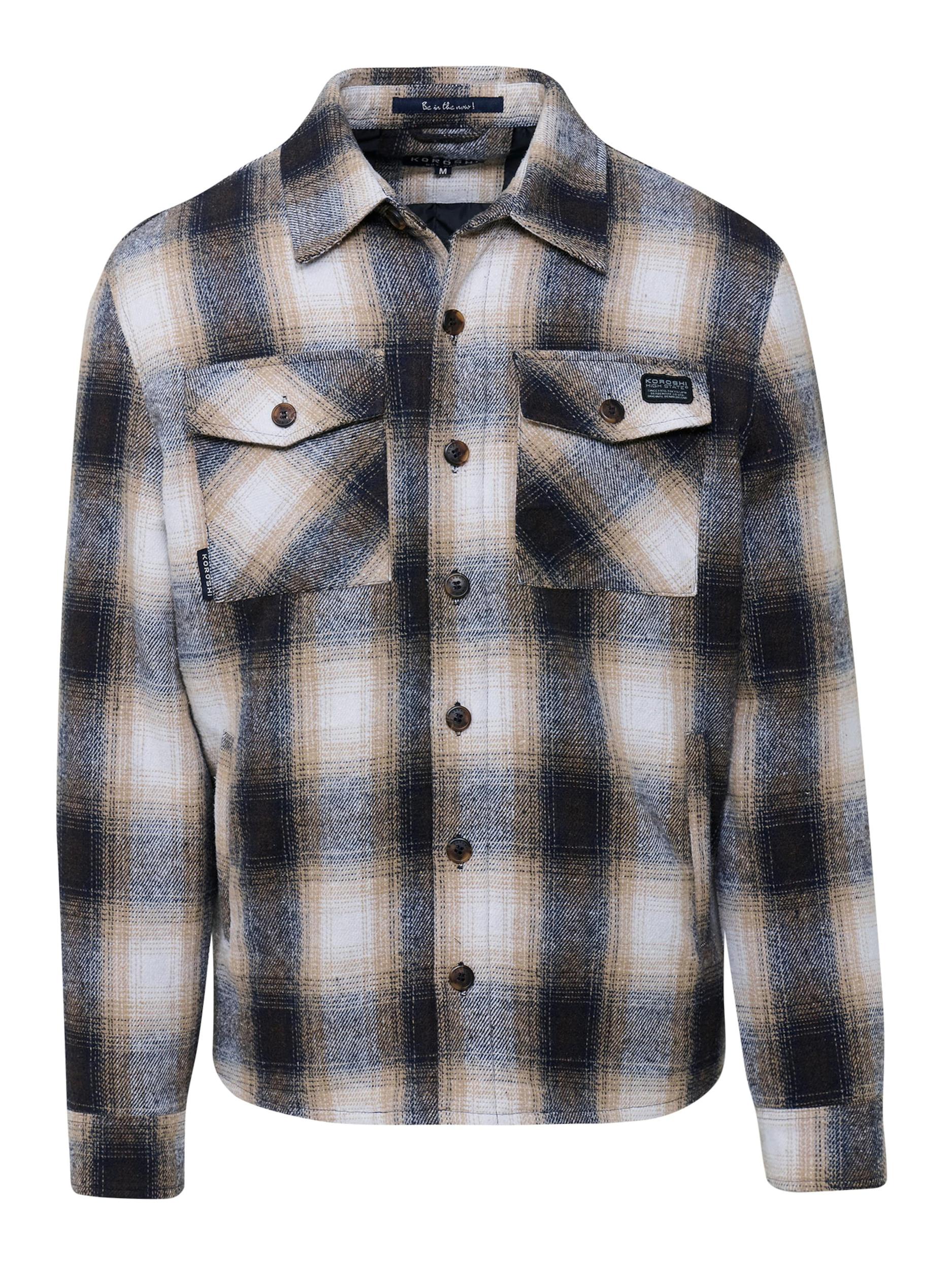 KOROSHI Prechodná bunda svetlohnedá / tmavohnedá