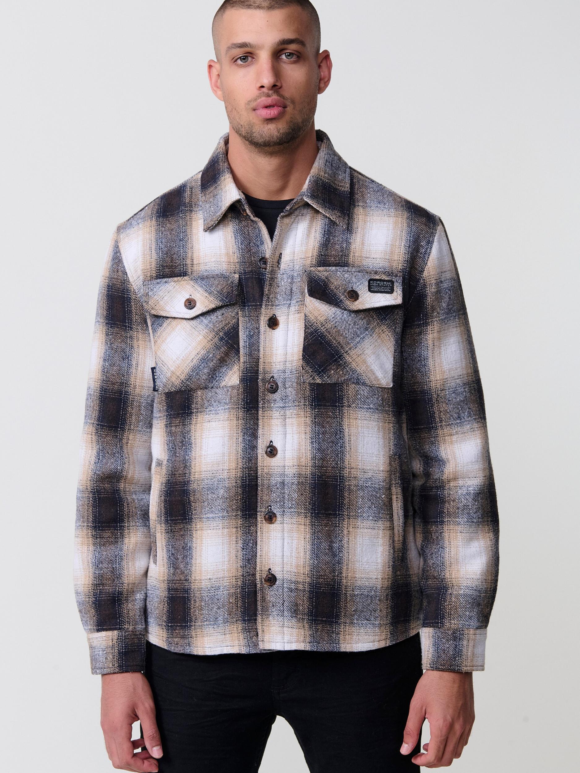 KOROSHI Prechodná bunda svetlohnedá / tmavohnedá