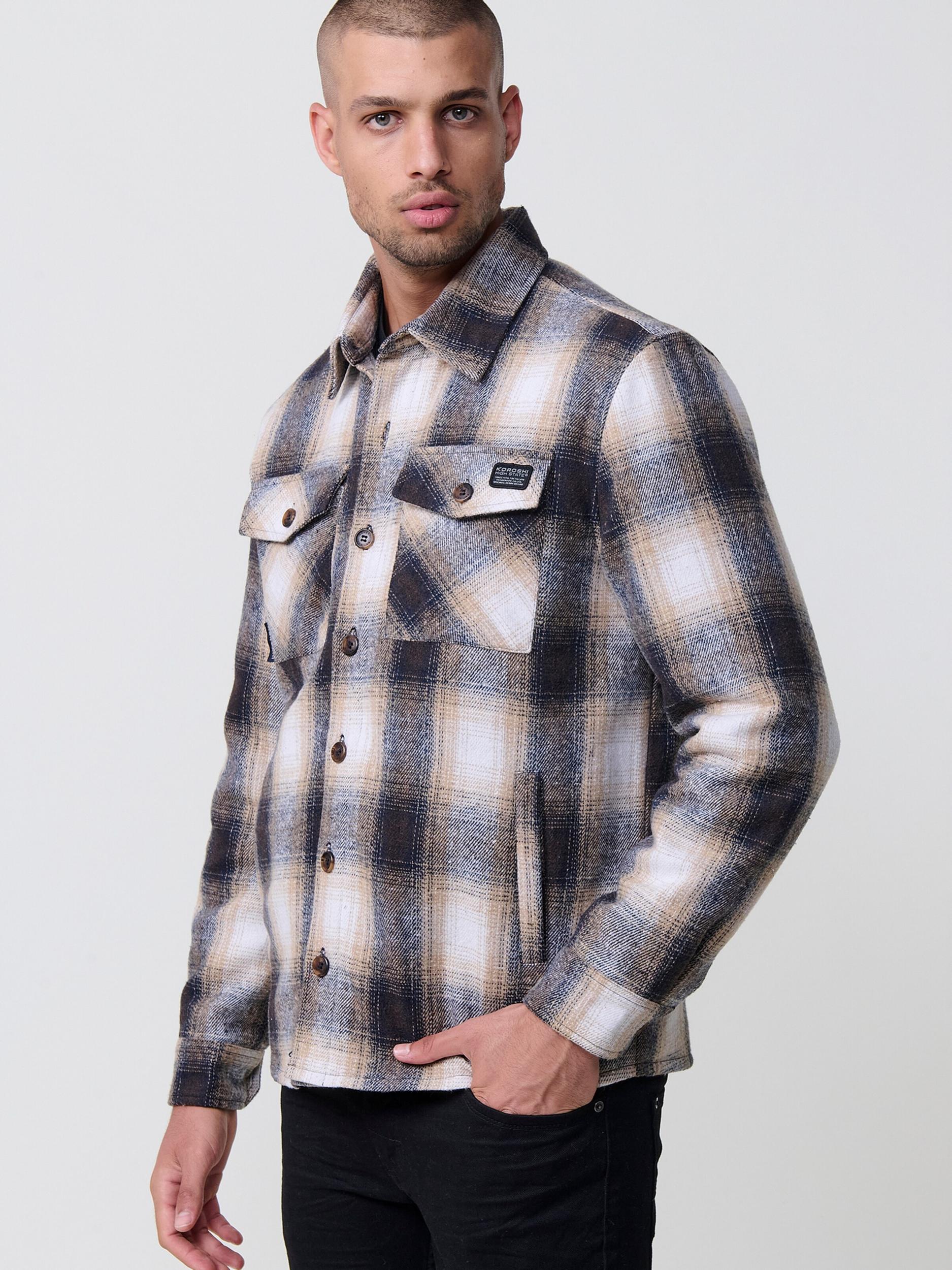 KOROSHI Prechodná bunda svetlohnedá / tmavohnedá